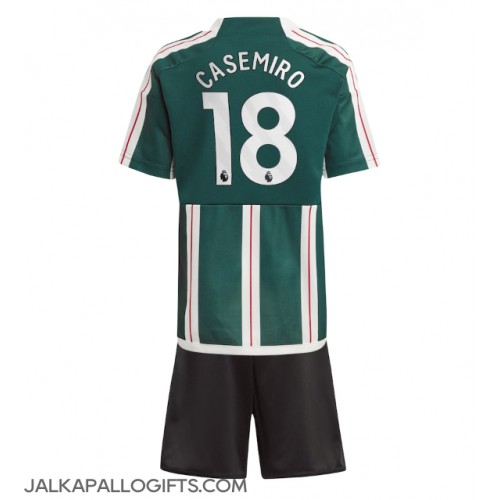 Manchester United Casemiro #18 Vieras Peliasu Lasten 2023-24 Lyhythihainen (+ Lyhyet housut)